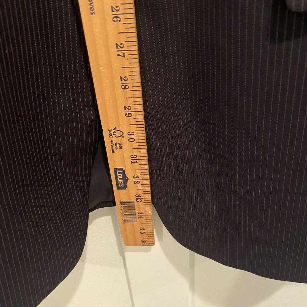 Lauren Ralph Lauren‎ 44L Navy Pinstripe Suit Jacket Blazer 100% Wool Classic Fit